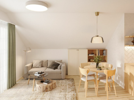 Softly lit home interior